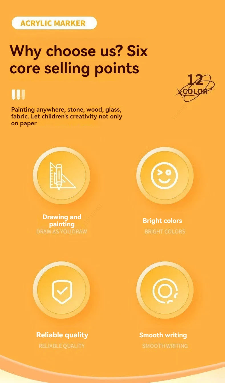 12–80 Color Acrylic Paint Marker Set