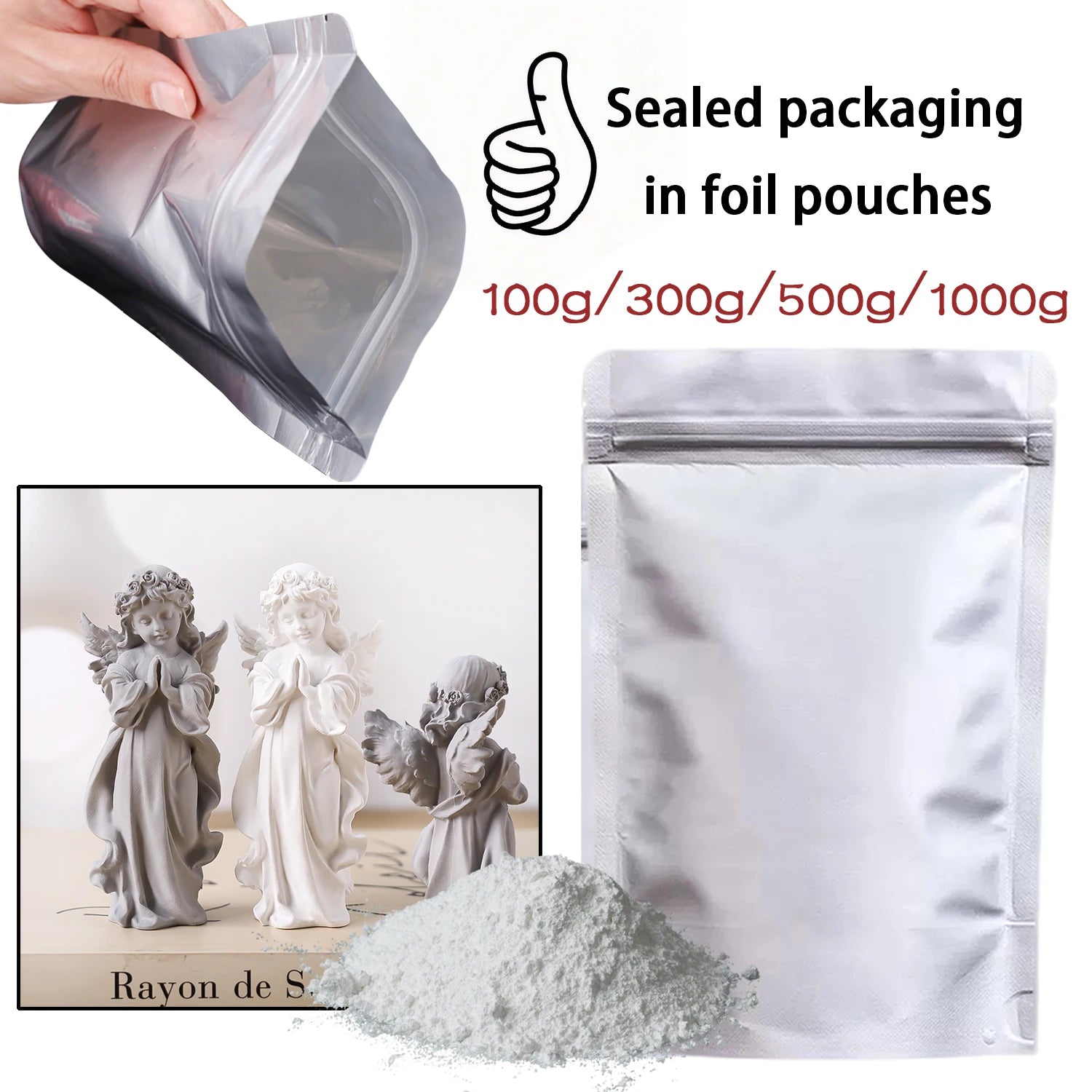 DIY Resin & Plaster Powder – White Gypsum Clay for Crafting, Dolls & Cement Projects