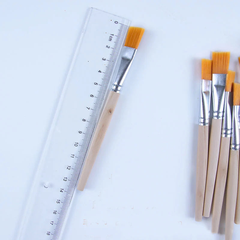 Wooden Handle Art Brush Set – Professional Paint Brushes for Acrylic, Watercolor & Oil Painting