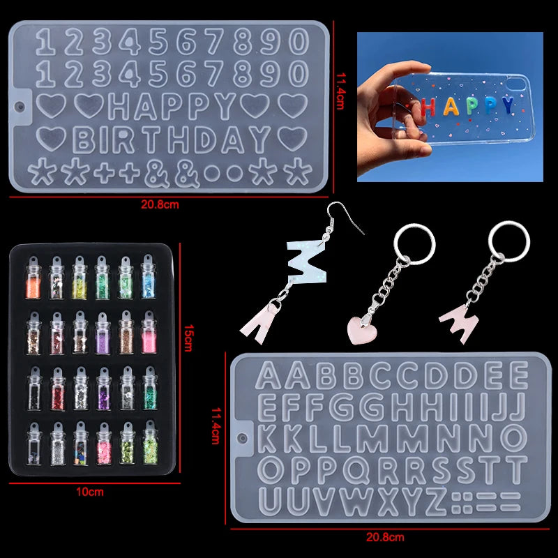 16-Style Epoxy Resin Mold Kit – Silicone Jewelry Casting Set for DIY Earrings