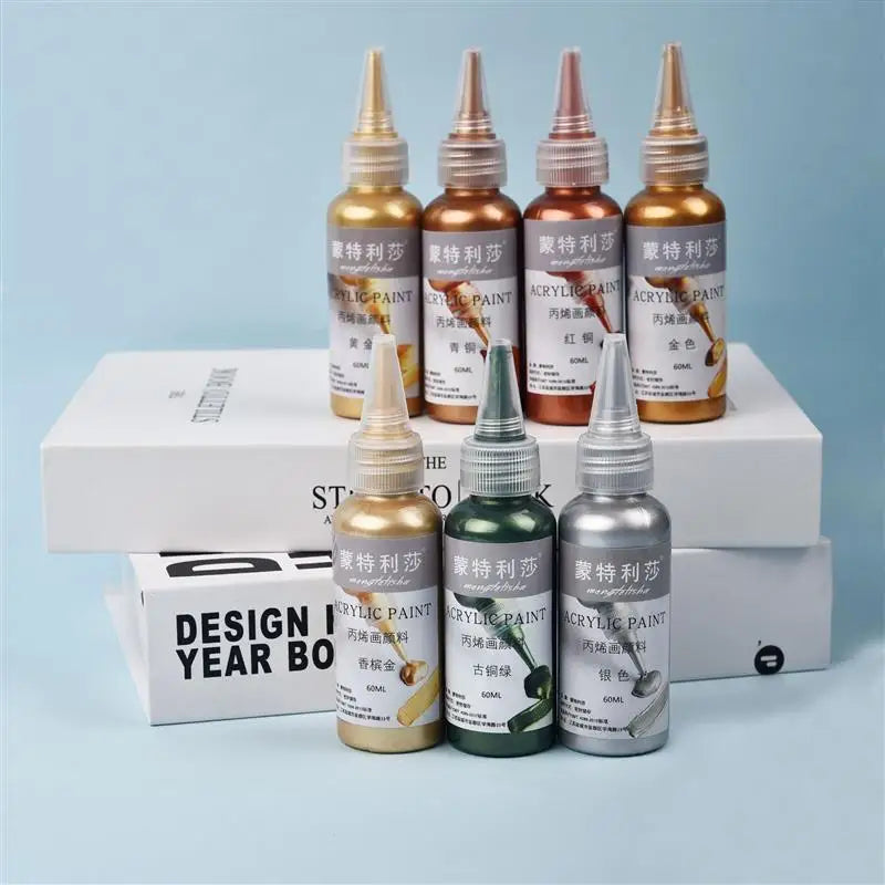 60ml Waterproof Metallic Pigment – Acrylic Paint for DIY Resin, Graffiti & Craft Decoration