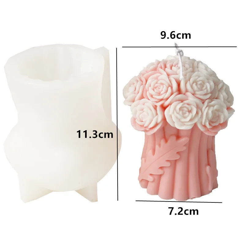 Peony & Rose Silicone Mold – DIY Candle, Soap & Cake Mold