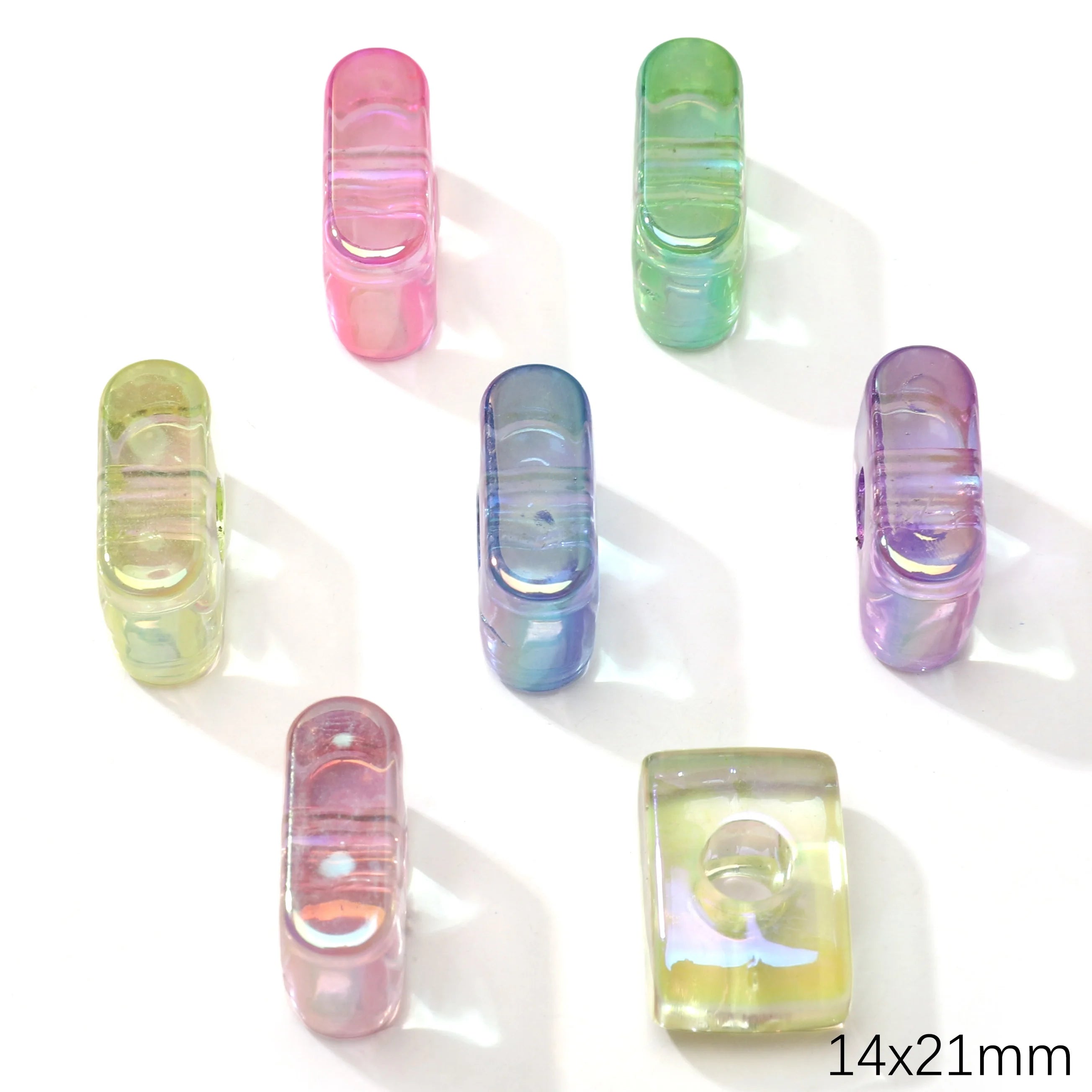 Mixed Color Acrylic Letter Beads – 5PCS Clear Spacer Beads for Jewelry & DIY Crafts