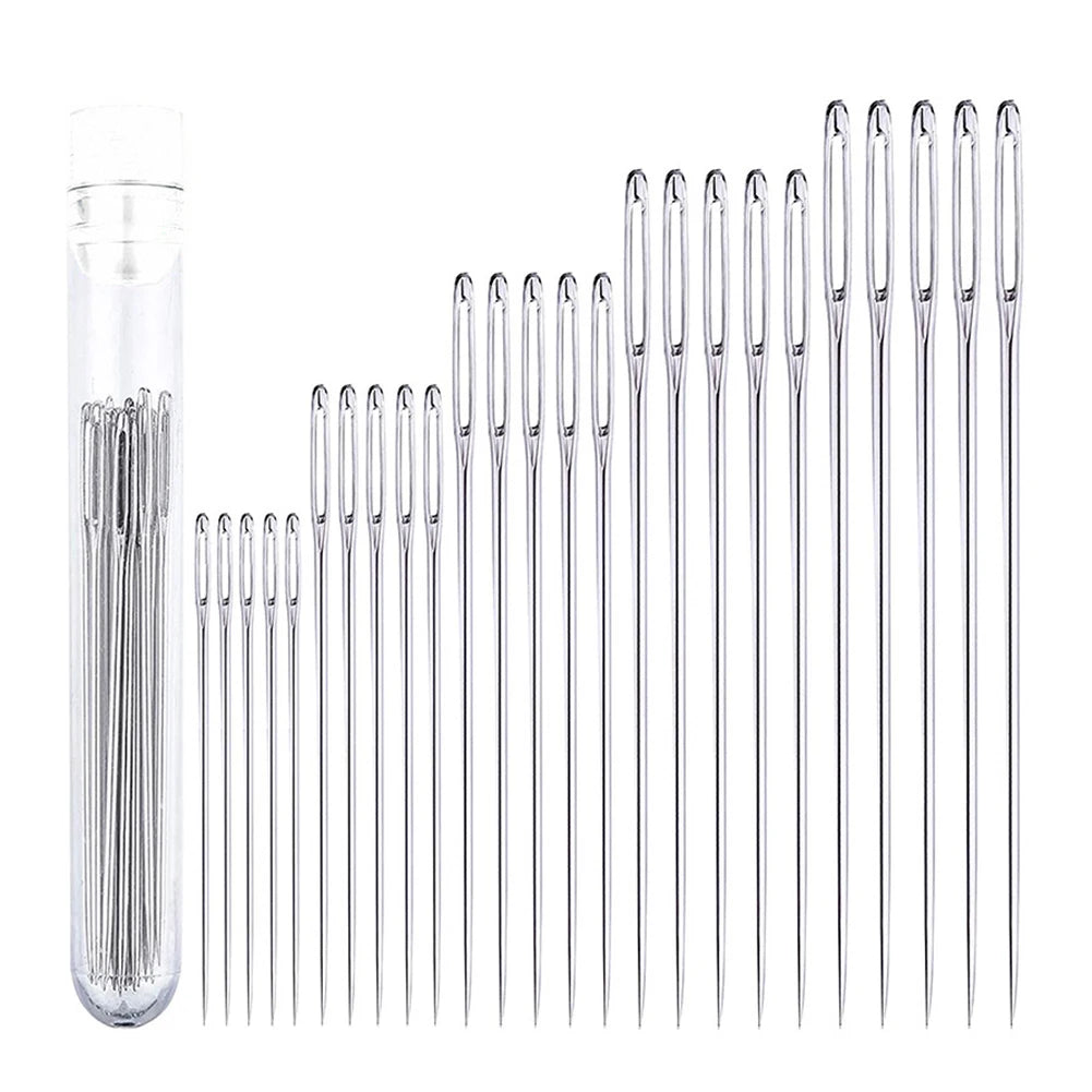 25pcs Stainless Steel Sewing Needles Home Threading Embroidery Stitching Tools