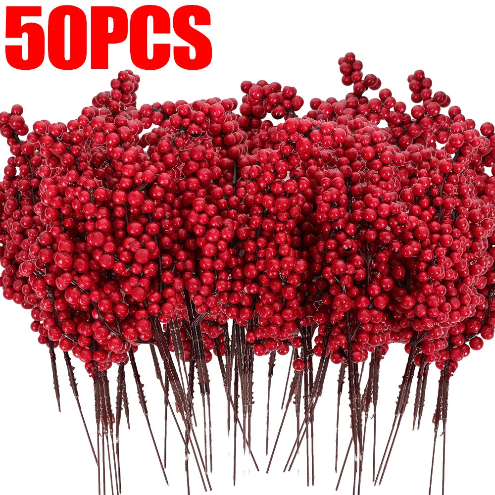 Artificial Red Berry Stems – Christmas Decoration & DIY Craft Supplies
