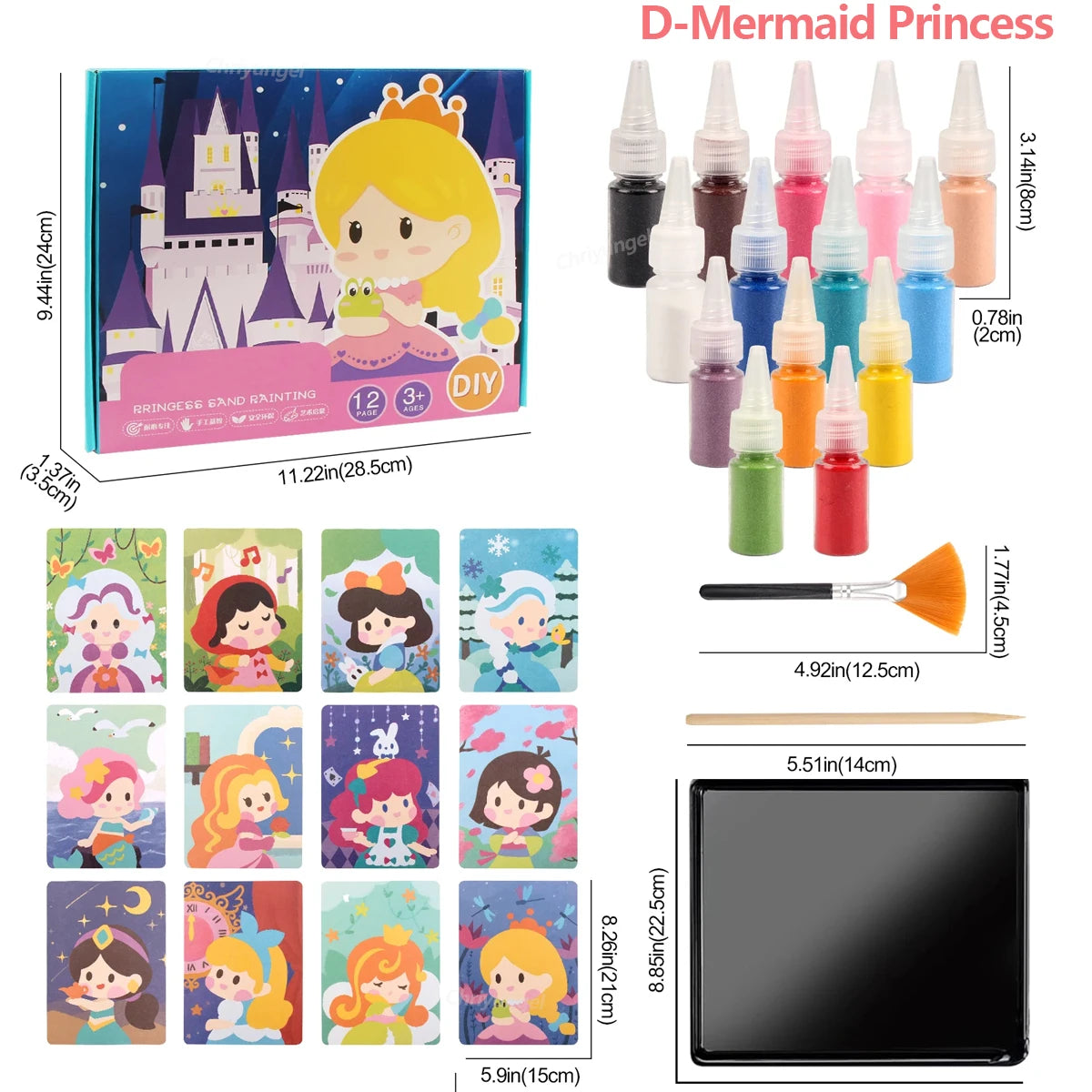 Magic Sand Art Kit – Princess, Castle & Animal Cards