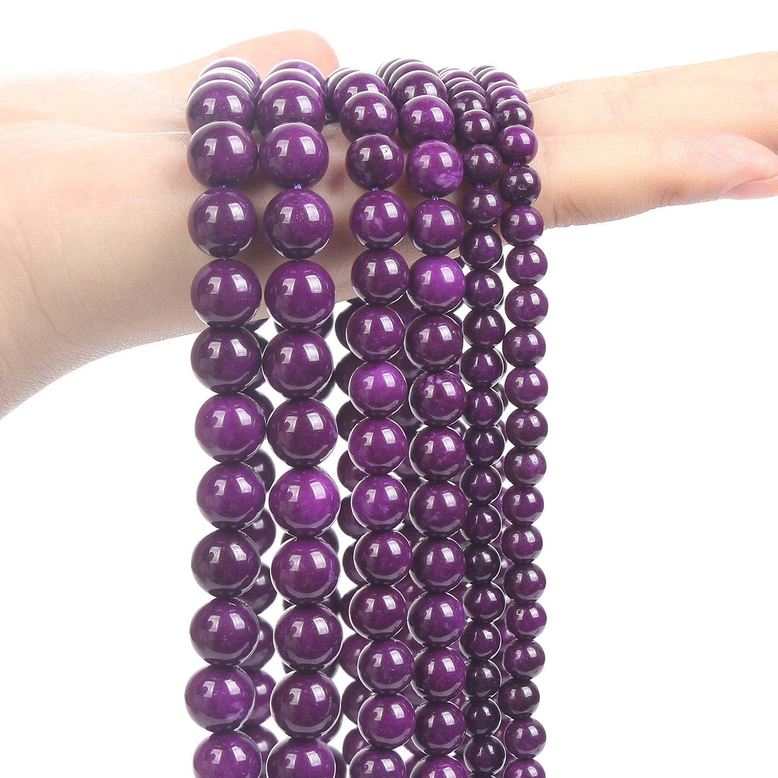Purple Natural Stone Beads – Amethyst, Agate & Tourmaline for DIY Jewelry
