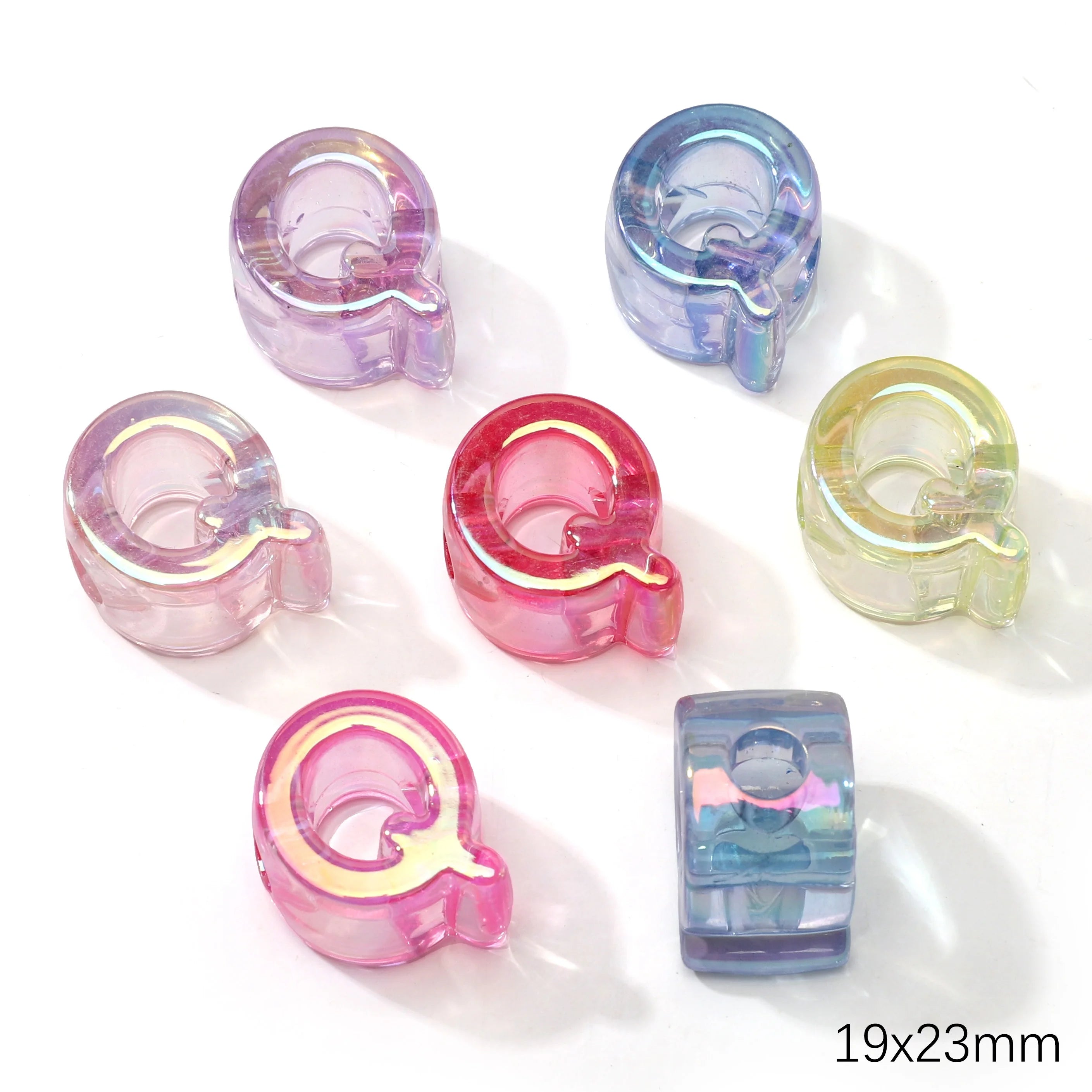 Mixed Color Acrylic Letter Beads – 5PCS Clear Spacer Beads for Jewelry & DIY Crafts