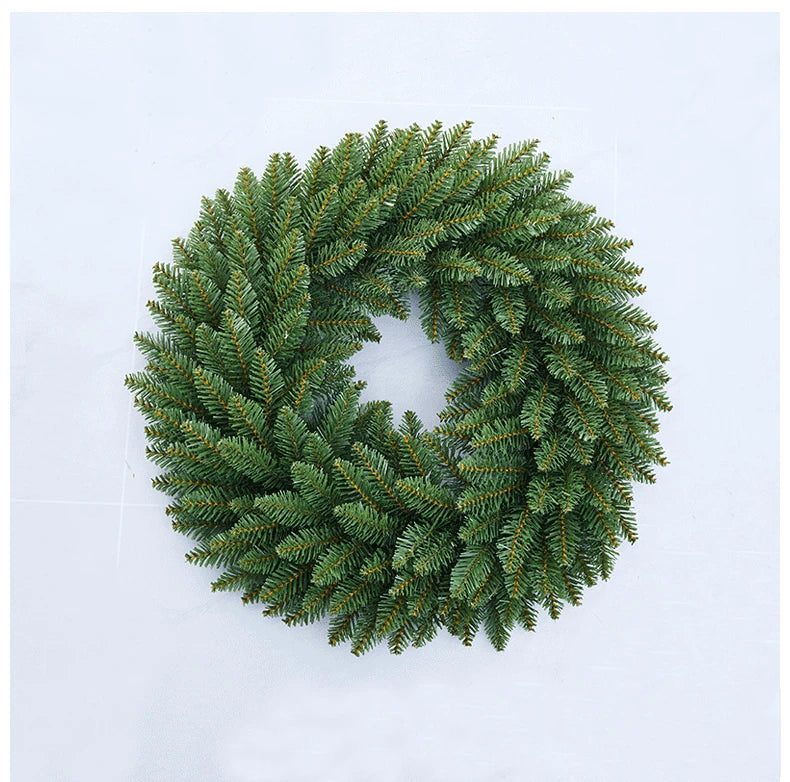 Christmas Green Pine Needle Wreath – Front Door Garland Decoration (30/40/50cm)