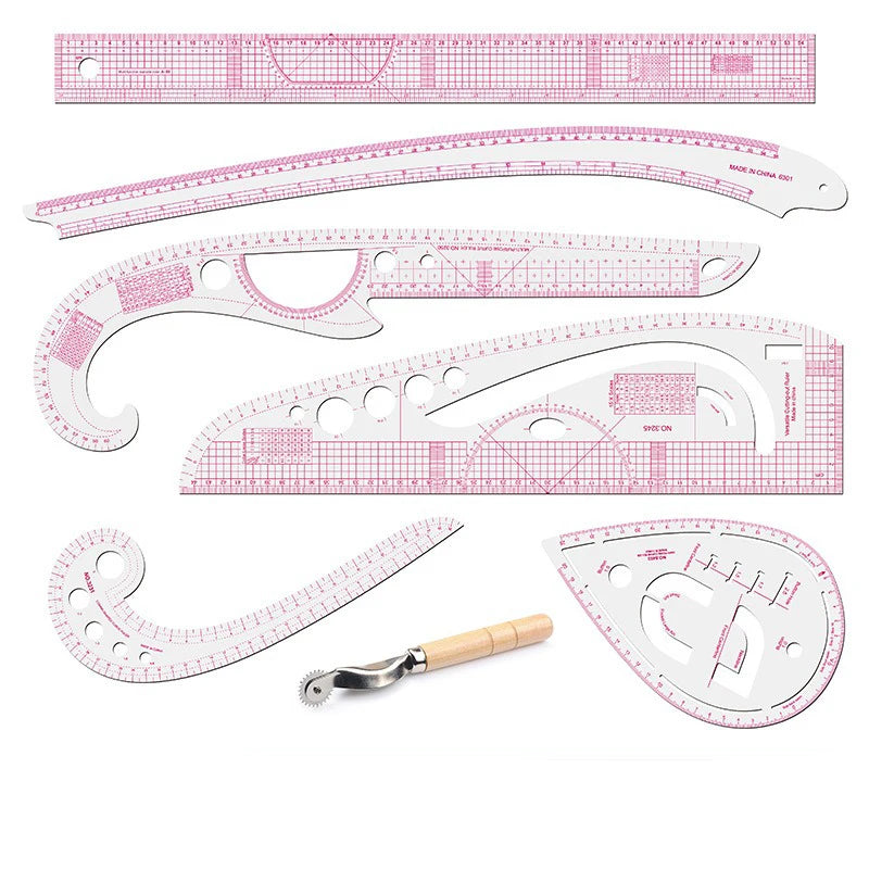 9 Pieces Metric Clothes Curve Sewing Ruler  Set Drawing Stencil Handmade Grading Curve Rule DIY Pattern Making  Accessories