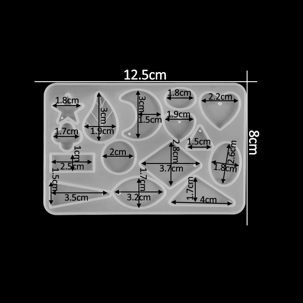 DIY Earring & Charm Mold – Heart, Leaf, Moon Shapes