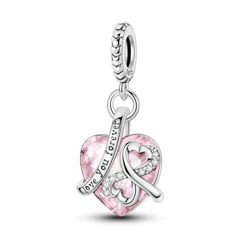 925 Sterling Silver Pink Ballet Girl Pendant – DIY Jewelry Charm for Bracelet & Necklace