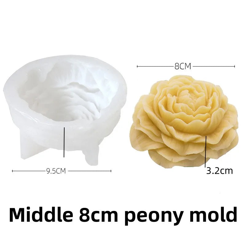 Peony & Rose Silicone Mold – DIY Candle, Soap & Cake Mold