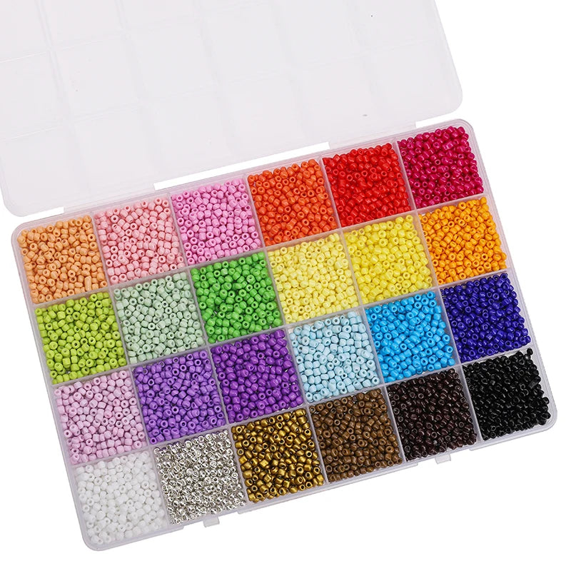 24-Grid Rice Bead Set (5200PCS) – Colorful DIY Jewelry Making Kit