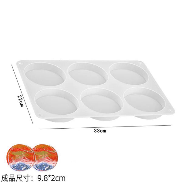 6-Cavity Thick Round Silicone Coaster Mold – DIY Resin Casting