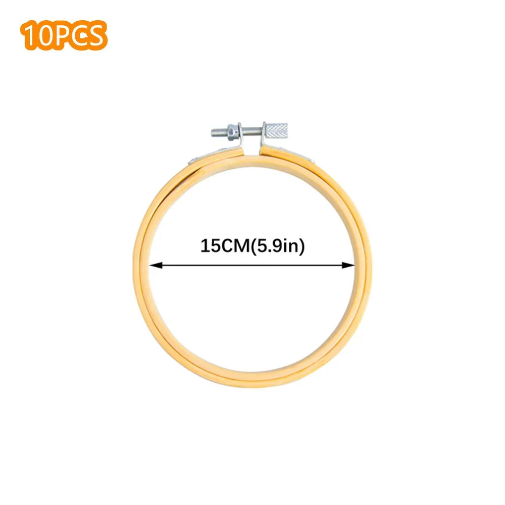 10pcs Bamboo Embroidery Hoops Frame Set