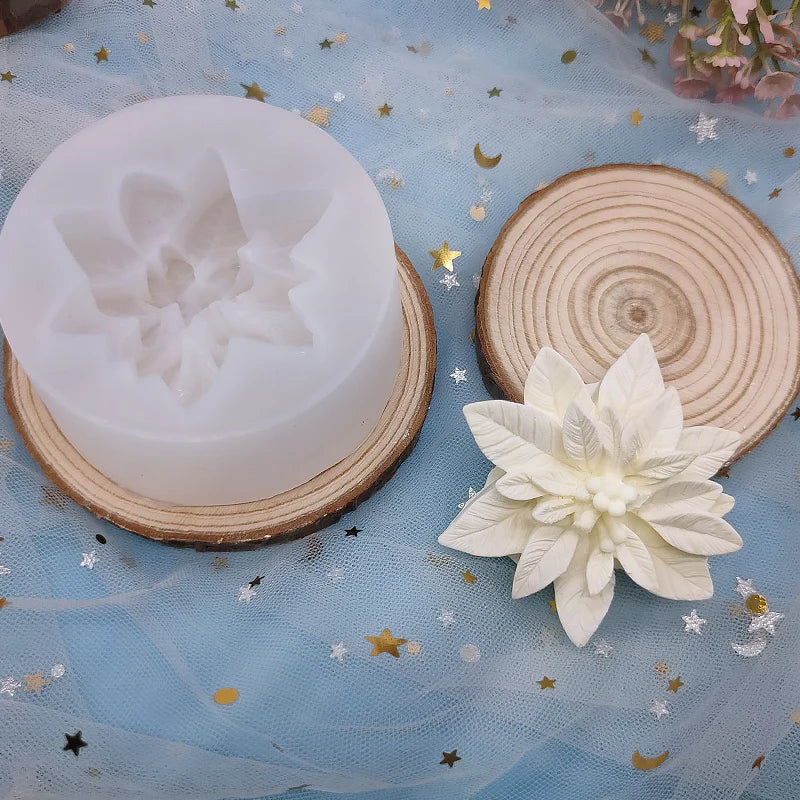Christmas Flower Candle Mold – DIY Silicone Mold for Cake, Soap & Aromatherapy Crafts