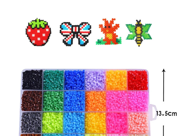 Hama Beads – 5mm/2.6mm 24/48/72 Color Fuse Beads for DIY Crafts & Educational Toys