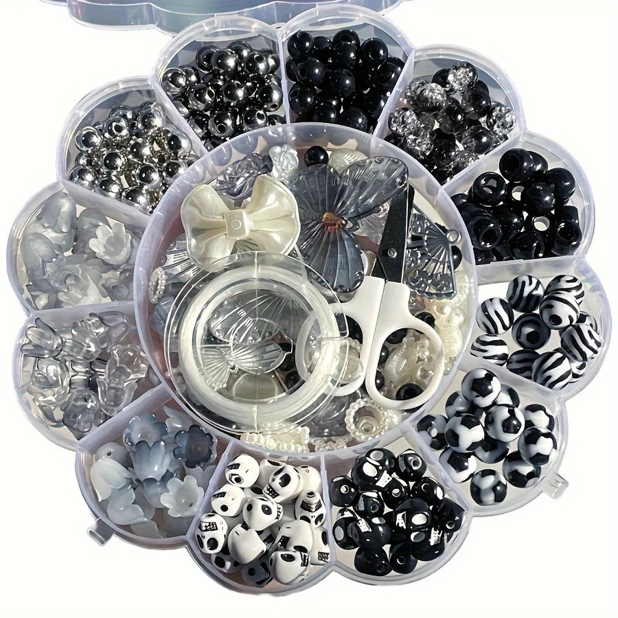 13-Grid Purple Plum Blossom Acrylic Beads Set