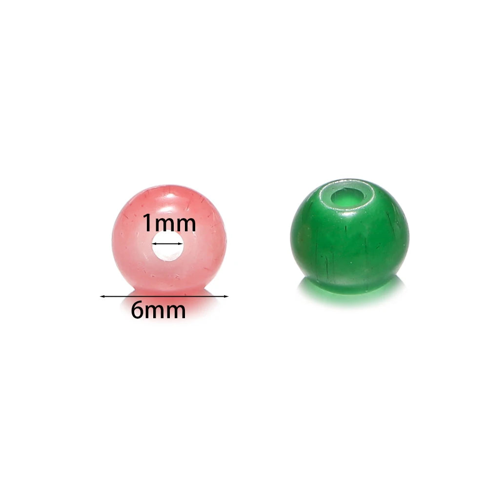 6mm Glass Round Beads – 30/50PCS Colorful Spacer Beads for DIY Jewelry