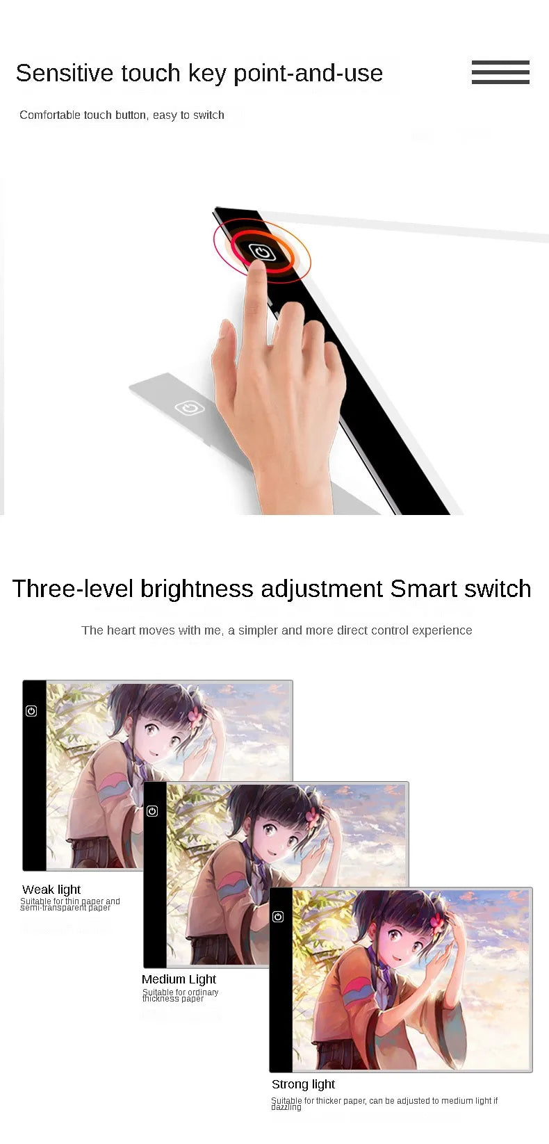 LED Drawing Copy Pad – 3-Level Dimming Art Board