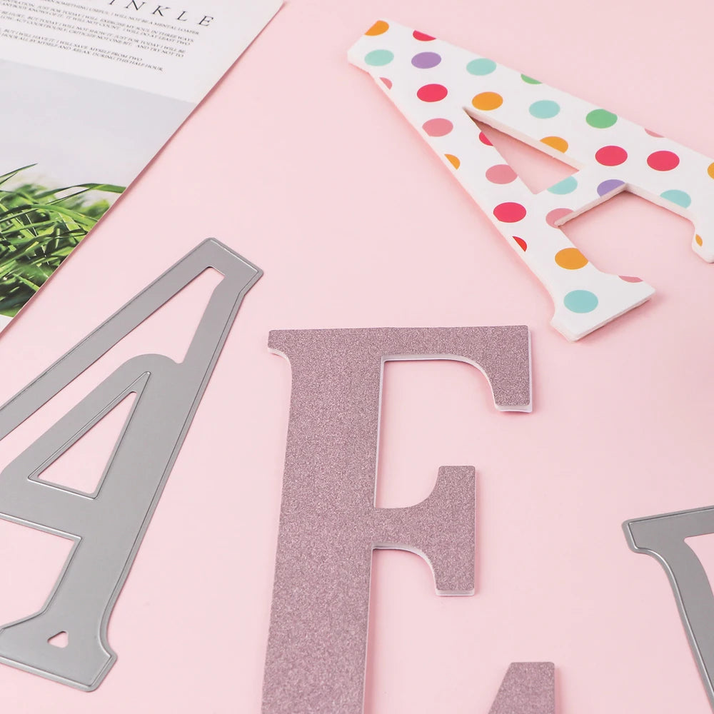 20cm A–Z Metal Letter Cutting Dies – 26 Capital Alphabets for DIY Crafts