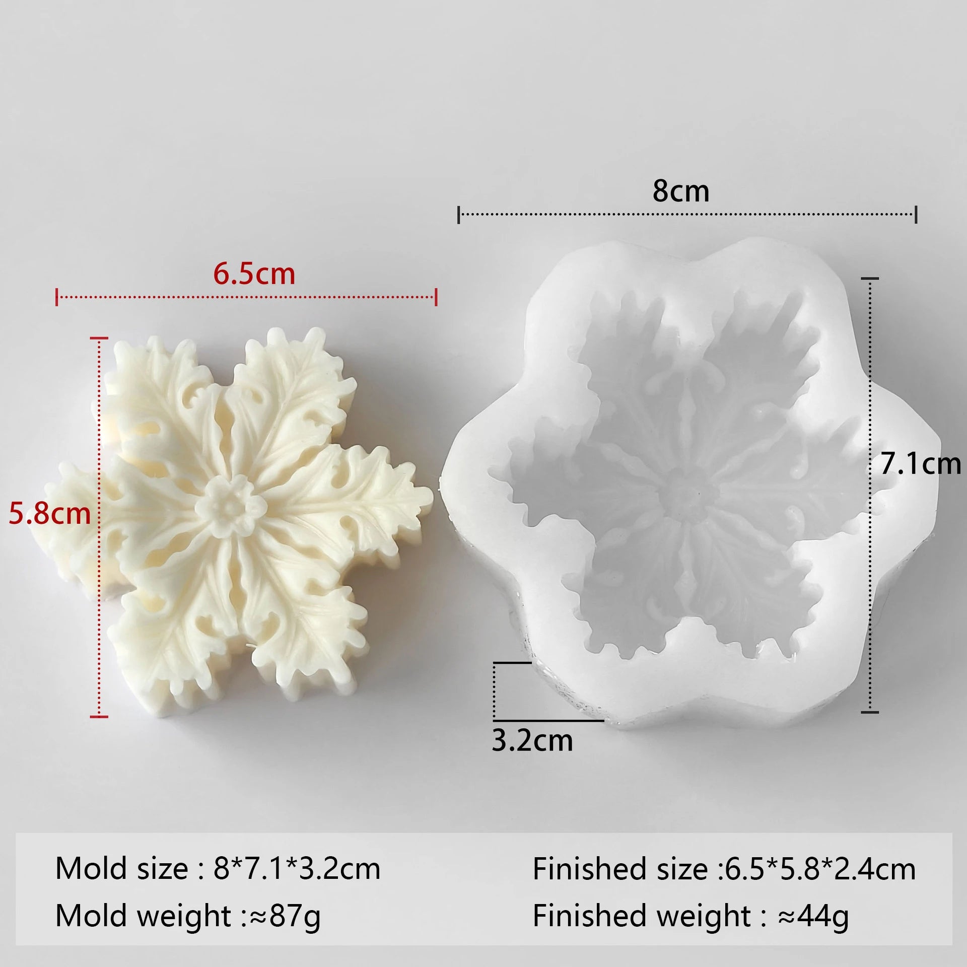 ❄️ Snowflake Candle Silicone Mold – DIY Christmas Soap, Wax Melt, Aroma Stone & Handmade Holiday Decor Gift