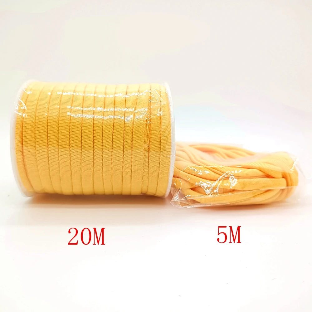 5mm Elastane Cord – Plain Color Hollow Stitched Elastic Band (46 Colors)