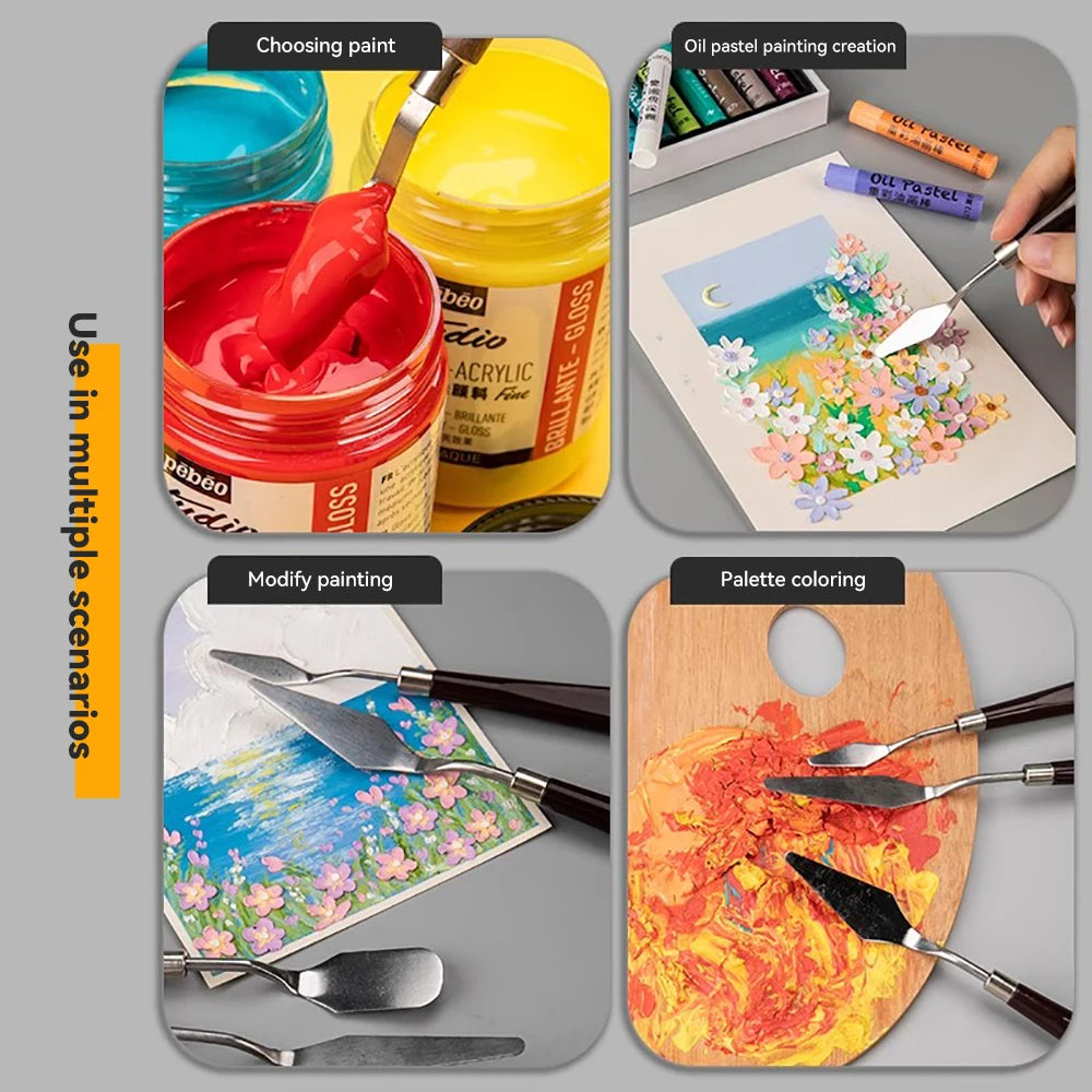 Borrence Stainless Steel Painting Knives – Artist Spatula Set