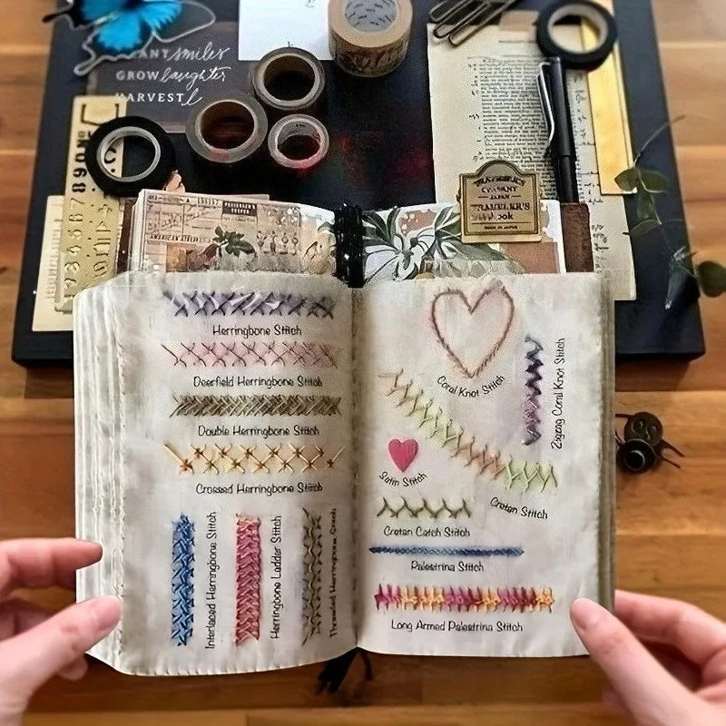 DIY Embroidery Stitch Book Sewing Practice Kit