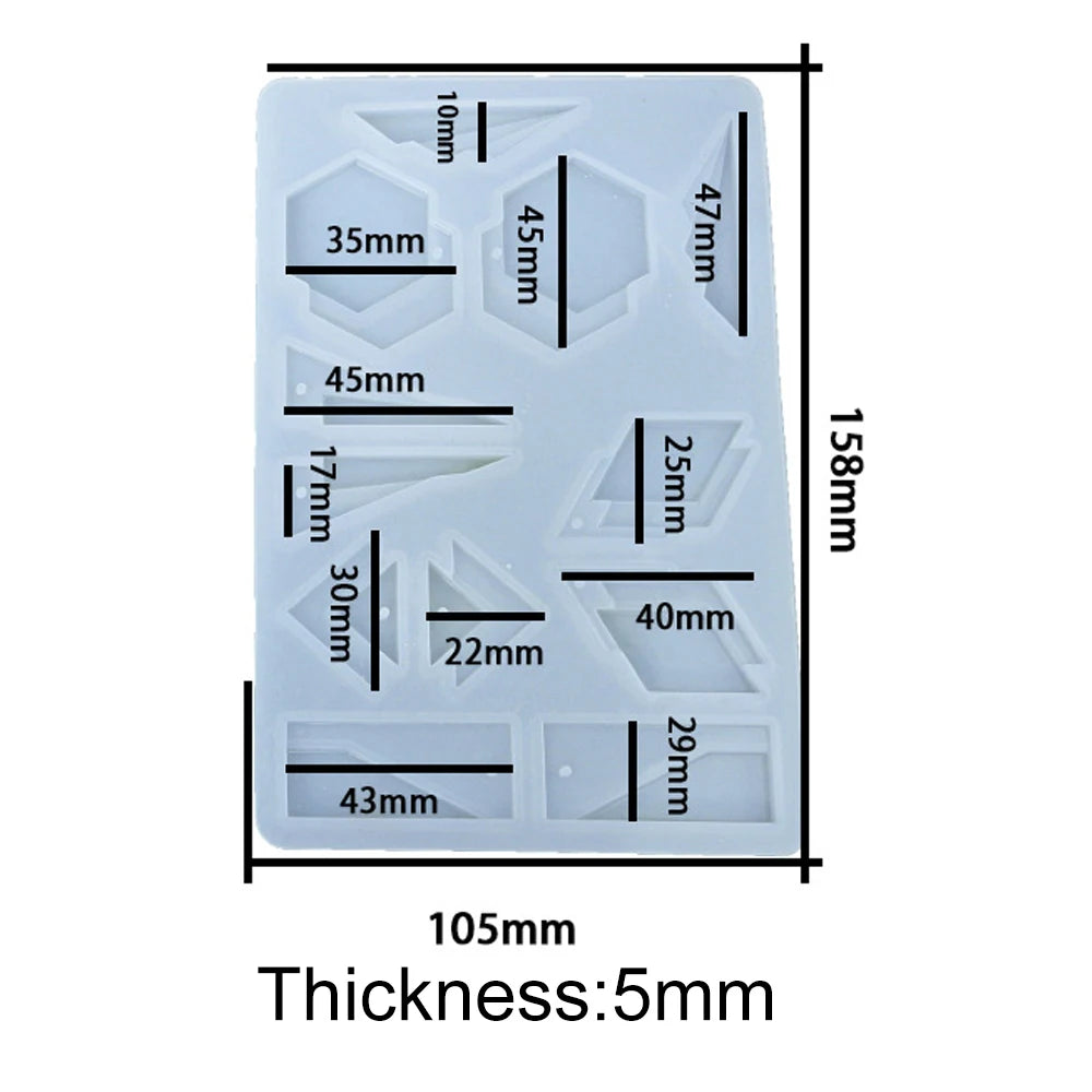 DIY Earring & Charm Mold – Heart, Leaf, Moon Shapes