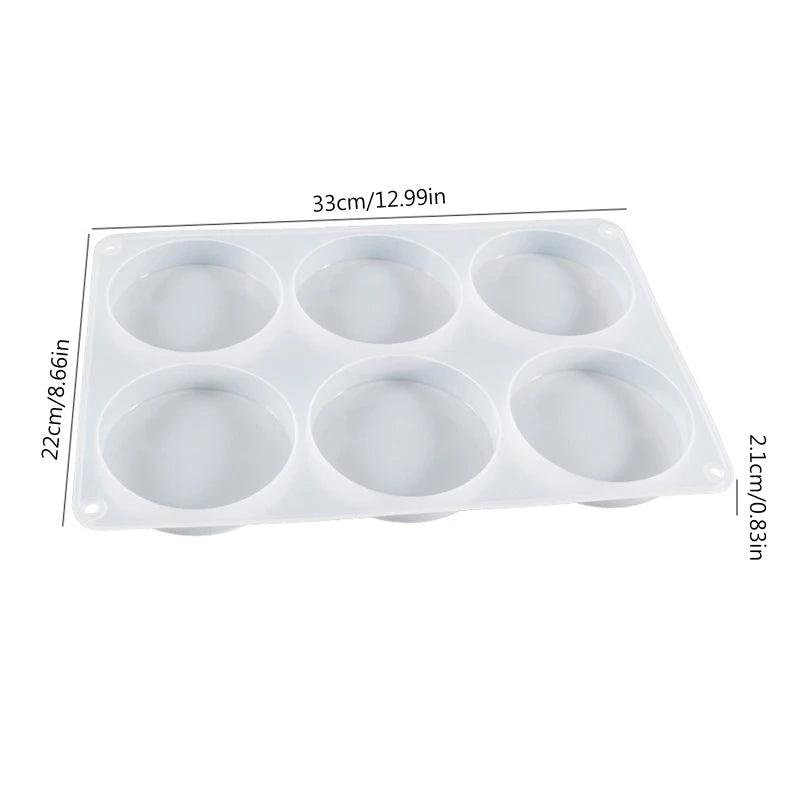 6-Cavity Thick Round Silicone Coaster Mold – DIY Resin Casting