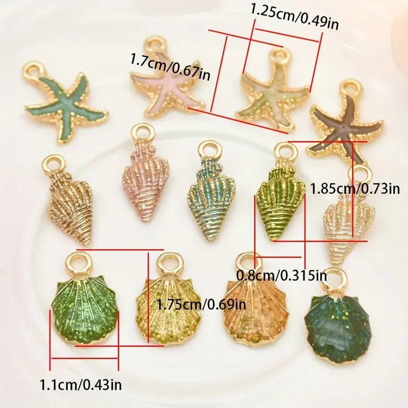 Pearlescent Shell Starfish Charms
