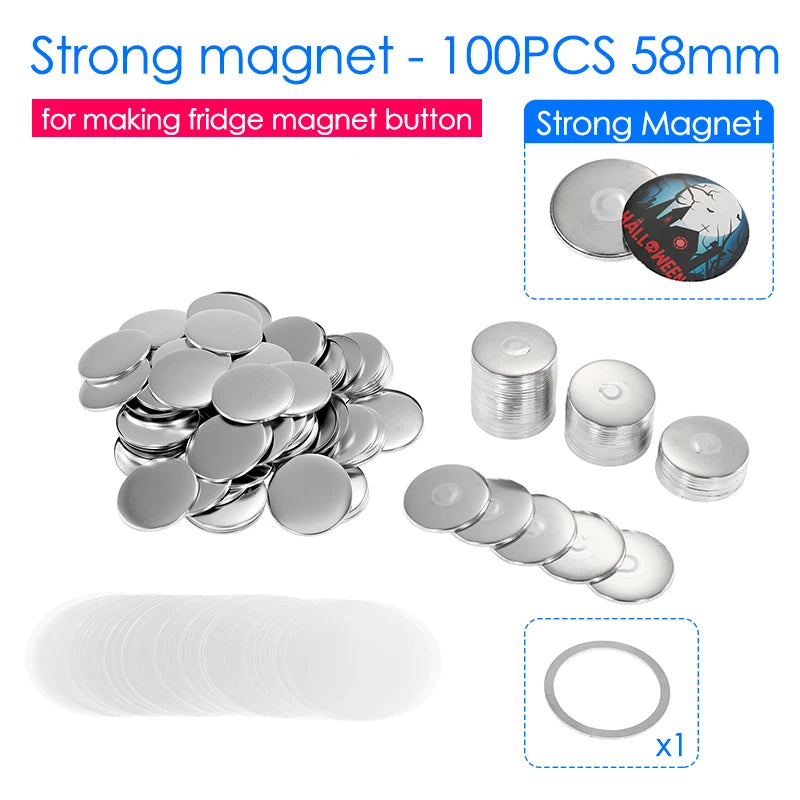 50/100pcs DIY Magnet Badge Button Parts