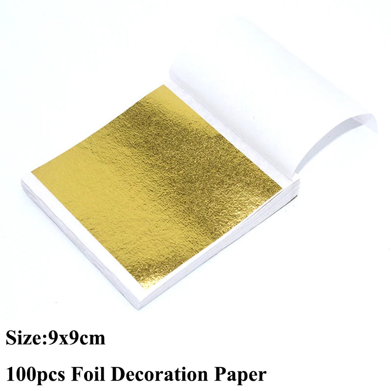 100PCS Gold Silver Copper Foil Leaf Flakes – DIY Resin, Candle & Art Decor