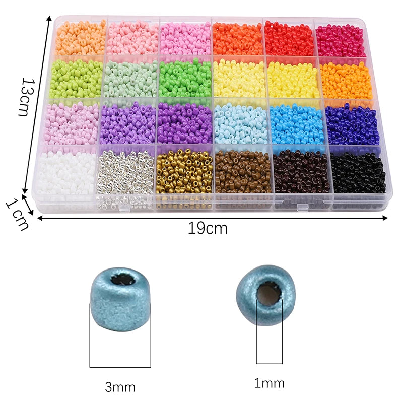 24-Grid Rice Bead Set (5200PCS) – Colorful DIY Jewelry Making Kit