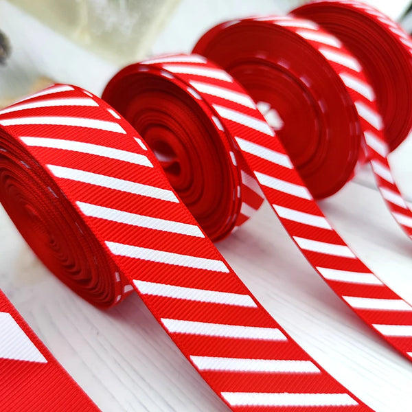 Diagonal Striped Thread Ribbon – 10 Yards Holiday Gift & Decoration Ribbon