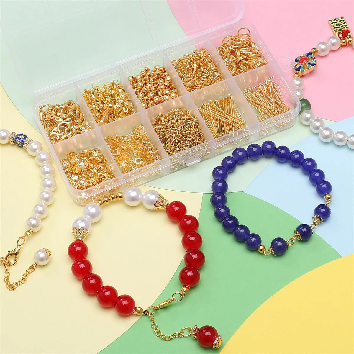 Jewelry Making Starter Kit – DIY Beads & Findings Set for Earrings and Necklaces