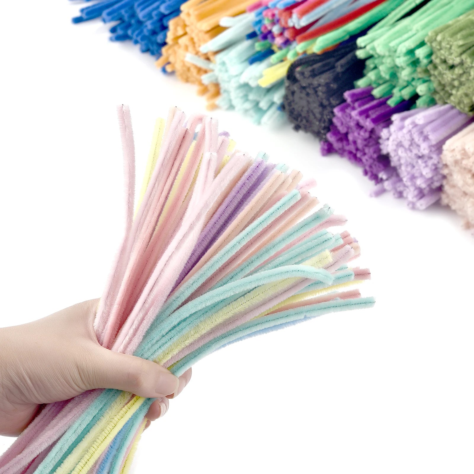 100pcs Chenille Stems – DIY Craft Pipe Cleaners for Kids