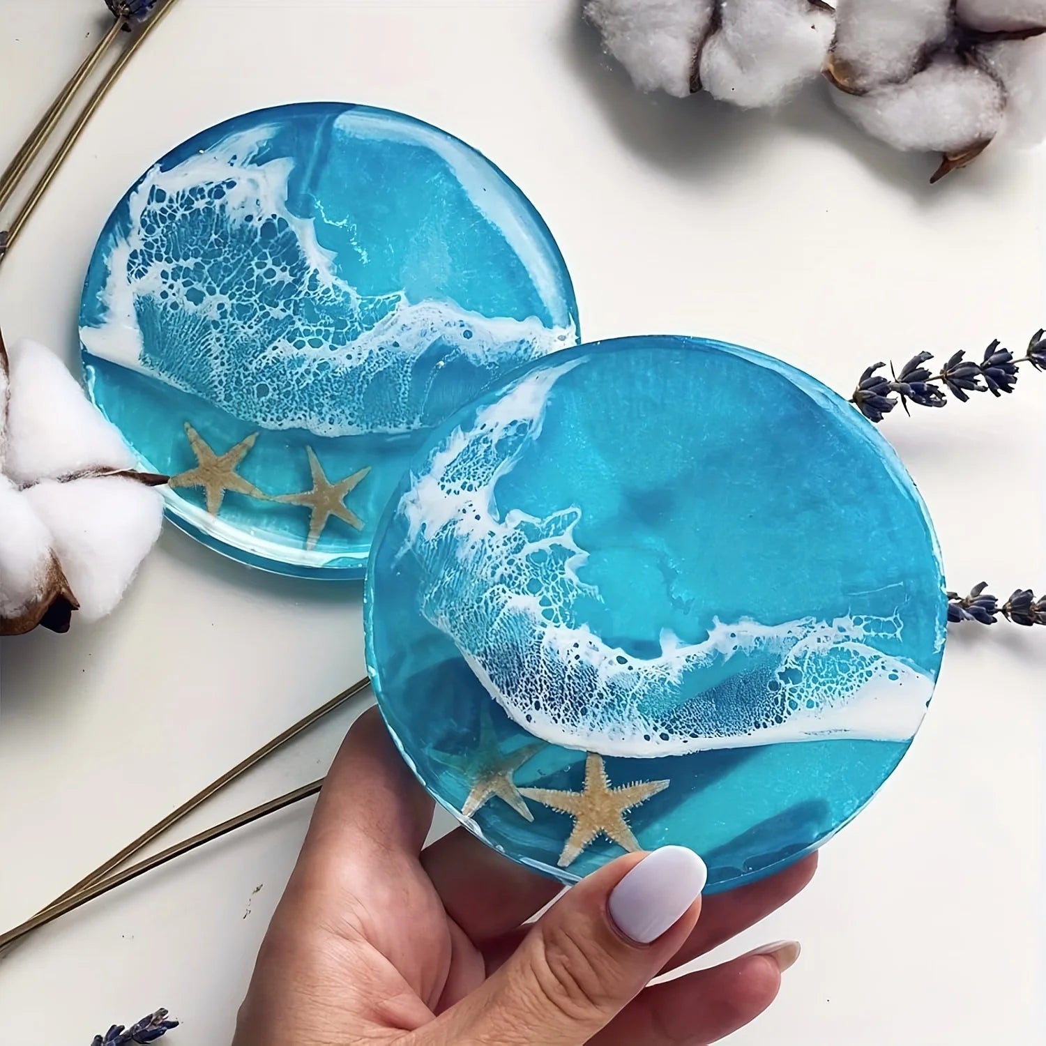 4-Piece Agate Crystal Resin Coaster Mold Set