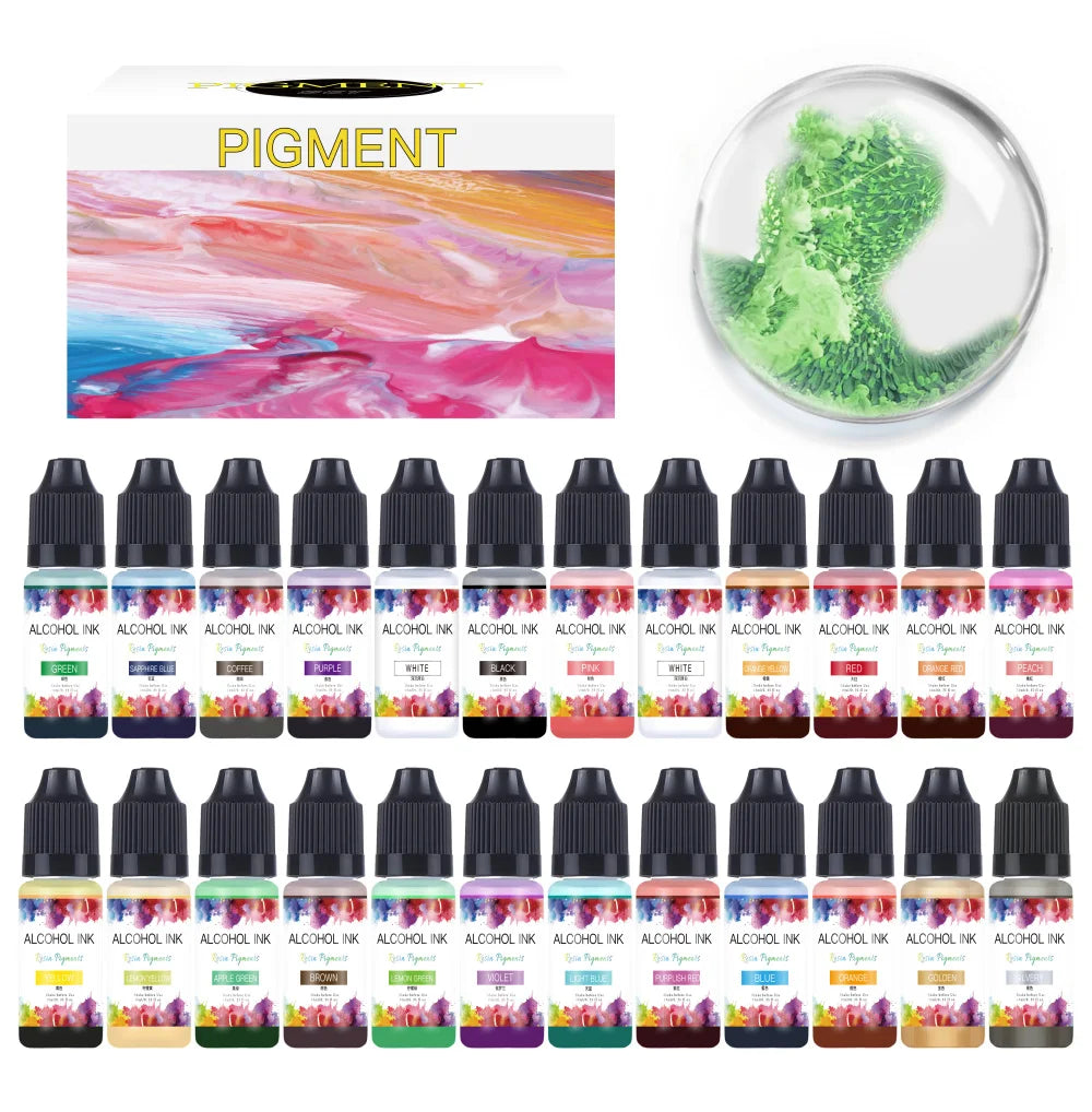 Alcohol Ink Resin Pigment Set – Epoxy Art Colorant Kit
