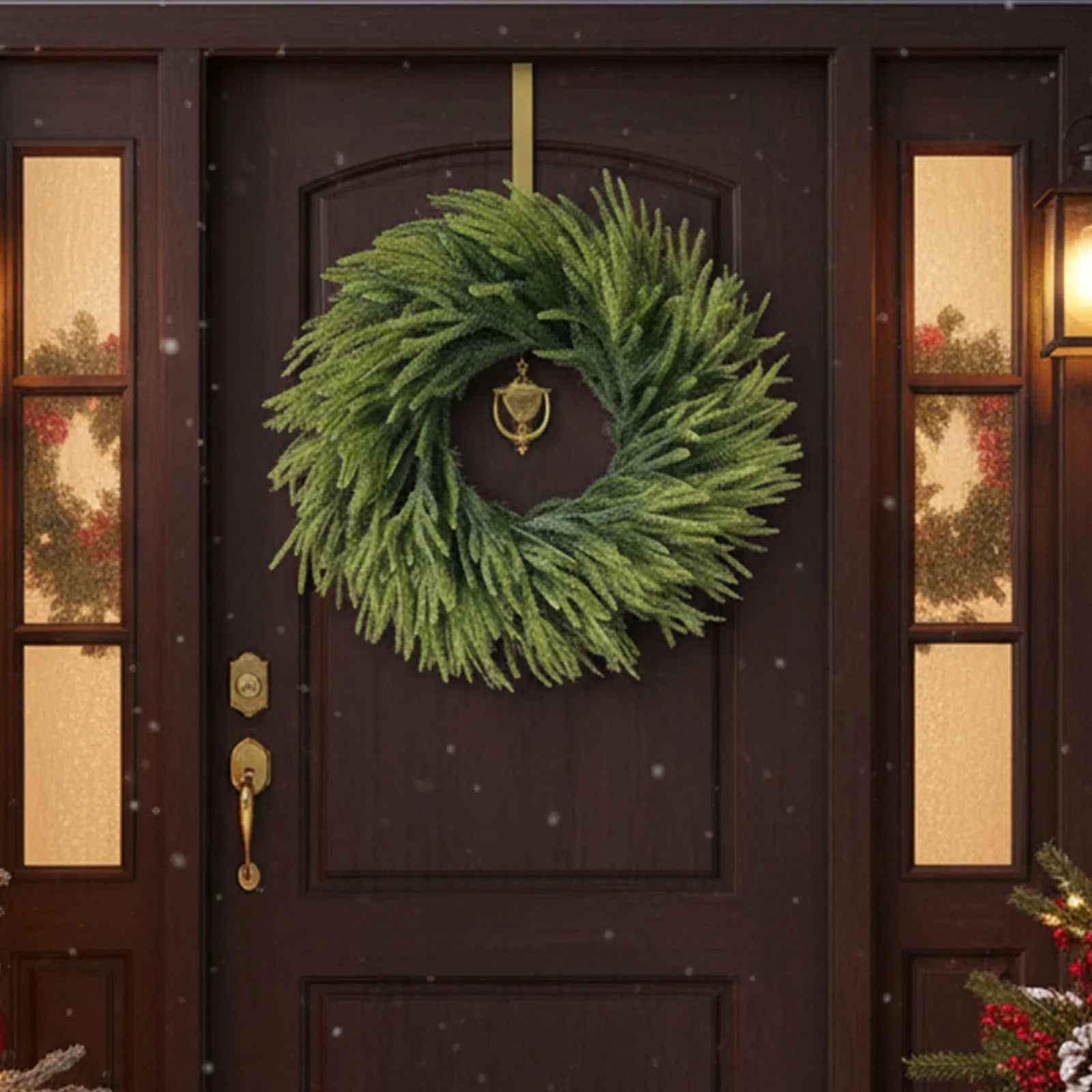 Norfolk Pine Wreath – Artificial Pine Cone & Flower Garland for Christmas & Weddings