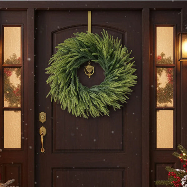 Norfolk Pine Wreath – Artificial Pine Cone & Flower Garland for Christmas & Weddings