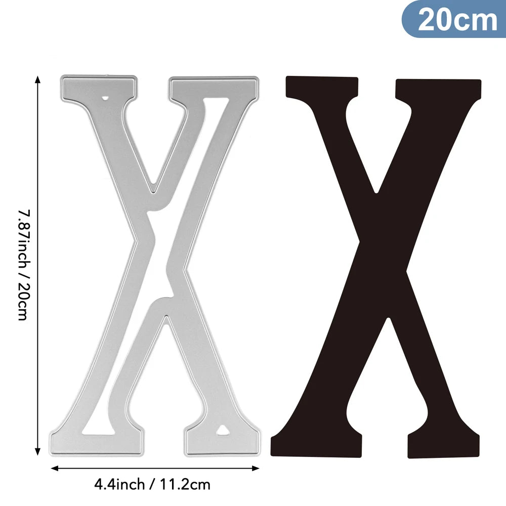 20cm A–Z Metal Letter Cutting Dies – 26 Capital Alphabets for DIY Crafts