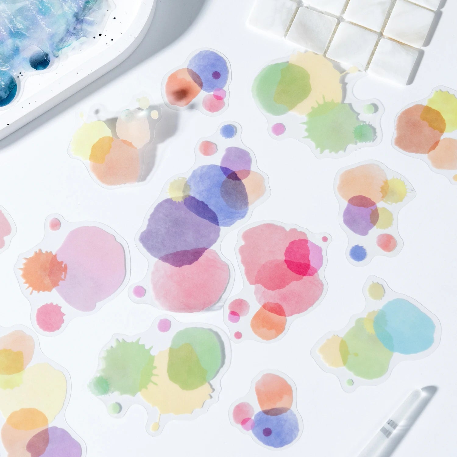 Watercolor Cartoon Stickers – 20PCS Aesthetic Scrapbook & Journal Label Set