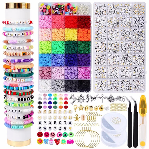 Rainbow Polymer Clay Beads – Colorful Round Beads for DIY Jewelry & Crafts