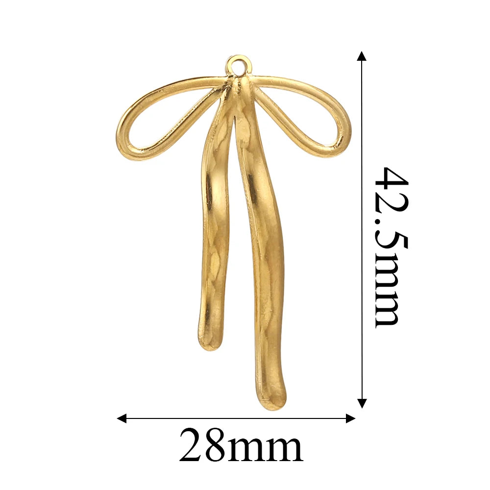 5PCS Gold Stainless Steel Charms – DIY Jewelry Pendants & Accessories