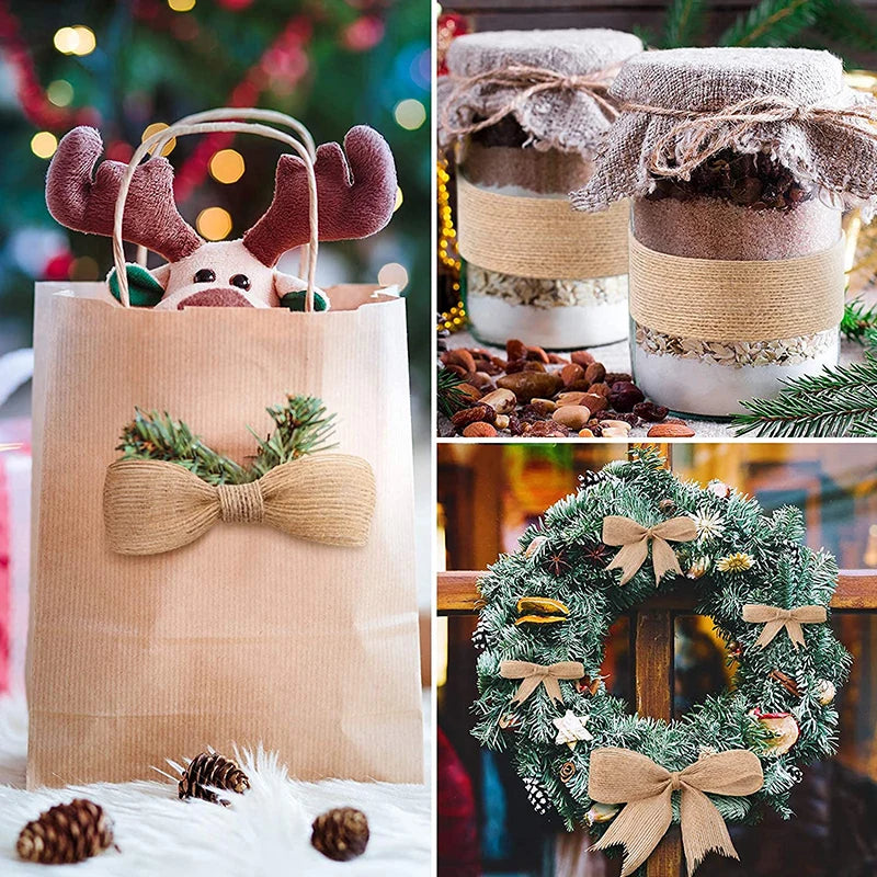 Jute Ribbon Roll – Rustic Burlap Fabric for DIY Crafts, Party Decorations & Gift Packaging