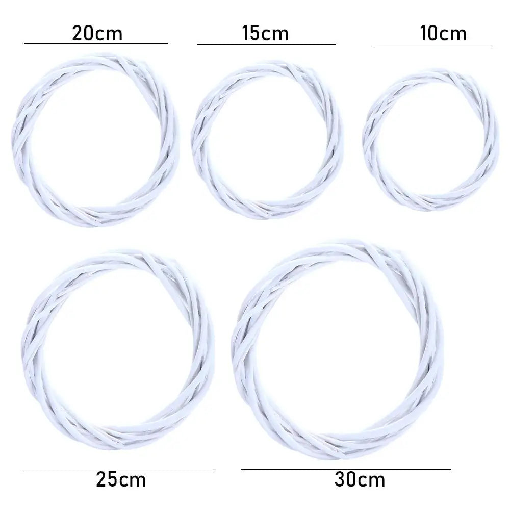 White Rattan Wreath – Blank Vine Garland Ring for Wedding & Christmas Decoration