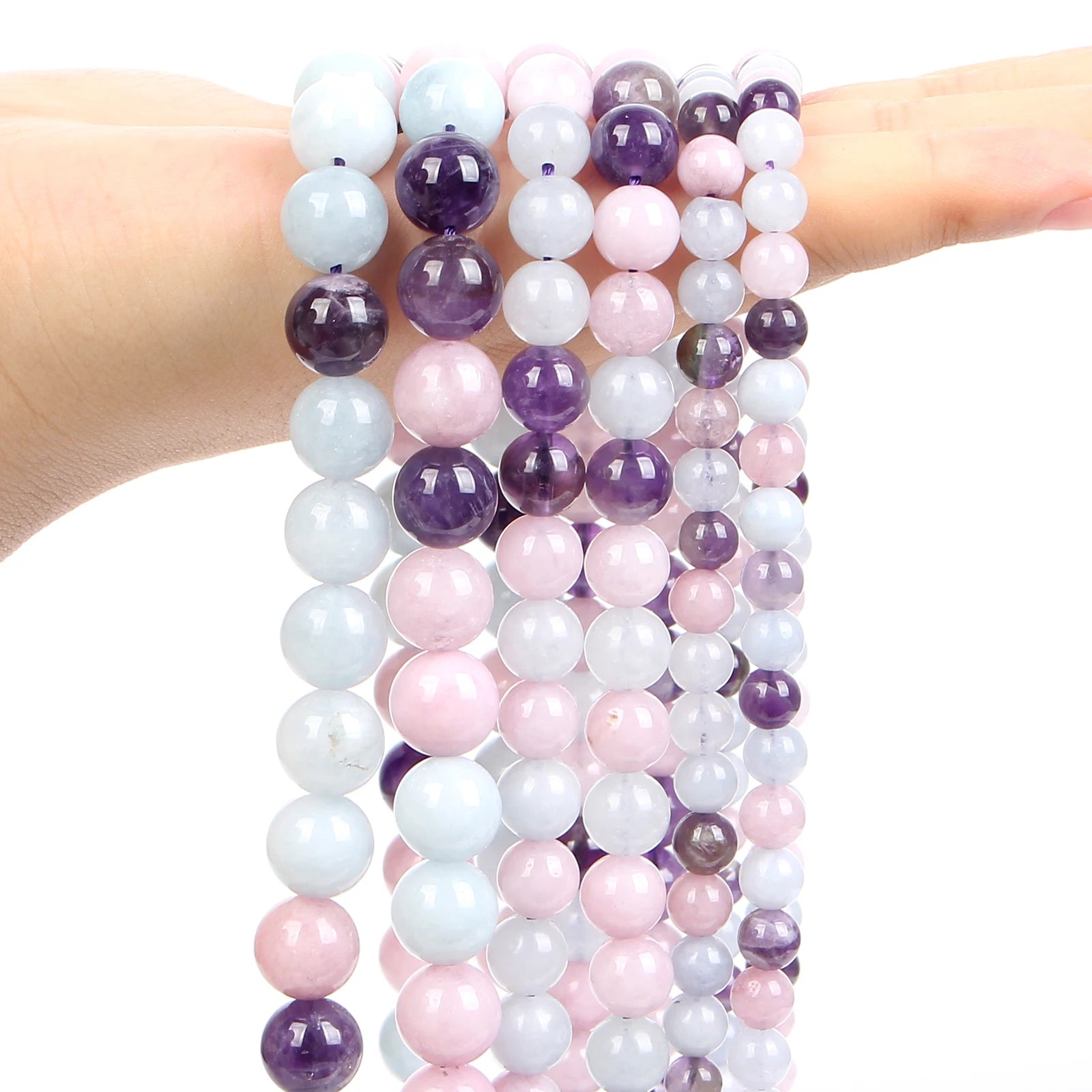 Purple Natural Stone Beads – Amethyst, Agate & Tourmaline for DIY Jewelry